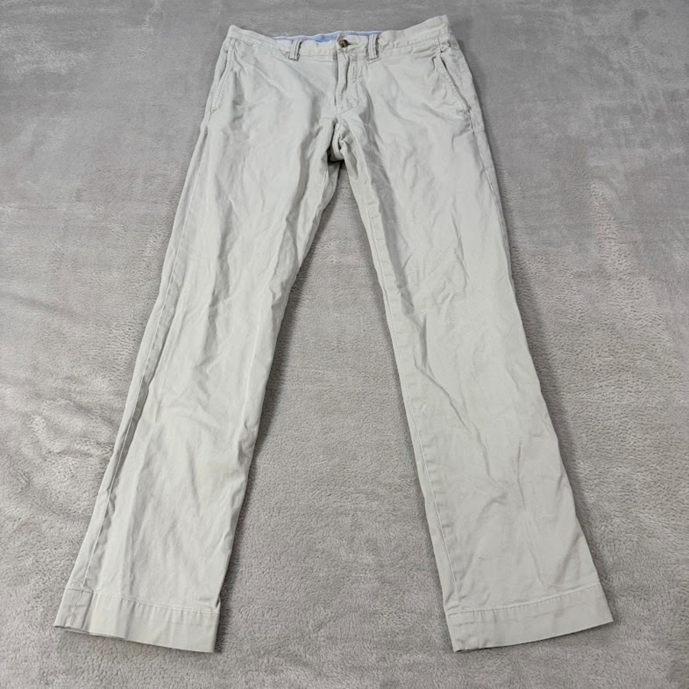 Polo Ralph Lauren Men 30x32 Stretch Slim Fit Chino Pants Tan Cotton Twill Preppy